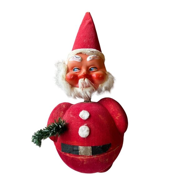 West Germany Santa Candy Dish Post WW2 Paper Mache Bobble Head - Picture 1 of 16